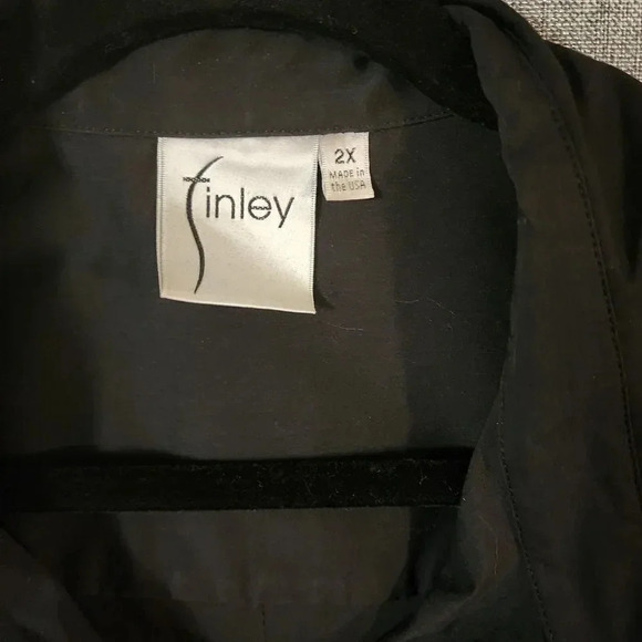 New $225 Finley Women's Black Cotton Jenna Button-Down Ruffle Poplin Top Size 2X - Picture 4 of 9